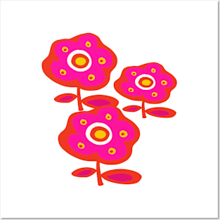 Hot Pink Daisy Flowers Posters and Art